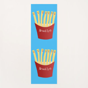 Tapis De Yoga Caricature de frites Cute kawaii fast food