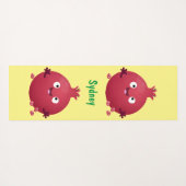Tapis De Yoga Caricature de fruits à la grenade joyeux (Dos (Horizontal))