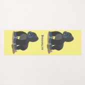 Tapis De Yoga Caricature de gros gorilles joyeux (Dos (Horizontal))