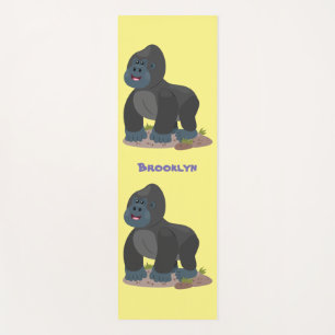 Tapis De Yoga Caricature de gros gorilles joyeux