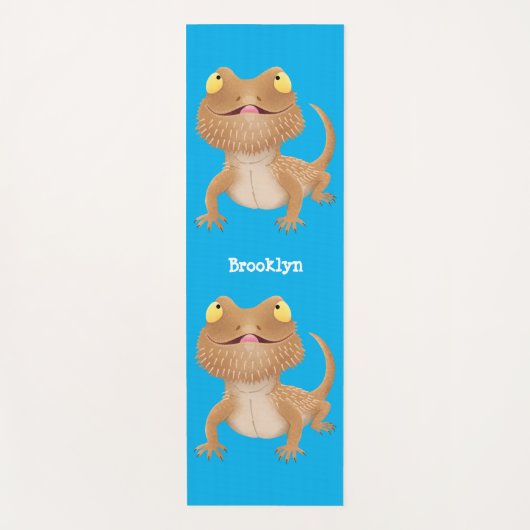 Tapis De Yoga Caricature de lézard de dragon à barbe (Devant)