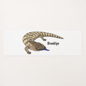 Tapis De Yoga Caricature de lézard rouge (Dos (Horizontal))