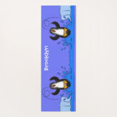 Tapis De Yoga Caricature de manchot joyeux sautant (Dos)