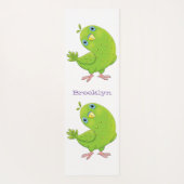 Tapis De Yoga Caricature de perruche verte curieuse (Dos)