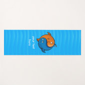 Tapis De Yoga Caricature de poisson Yin Yang (Devant (Horizontal))