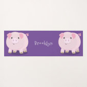 Tapis De Yoga Caricature de porc mignon rose pot vendue (Dos (Horizontal))