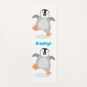 Tapis De Yoga Caricature de poussin de pingouin mignon et joyeus