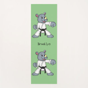 Tapis De Yoga Caricature de rhino kung fu
