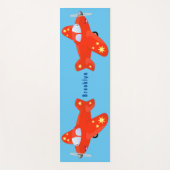 Tapis De Yoga Caricature de vol d'avion rouge mignon (Devant)