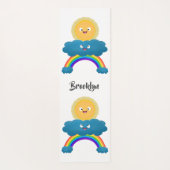 Tapis De Yoga Caricature en arc-en-ciel du joyeux nuage de solei (Dos)