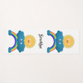 Tapis De Yoga Caricature en arc-en-ciel du joyeux nuage de solei (Devant (Horizontal))