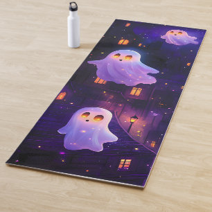 Tapis De Yoga Caricature mignonne Halloween Fantômes de vol de m