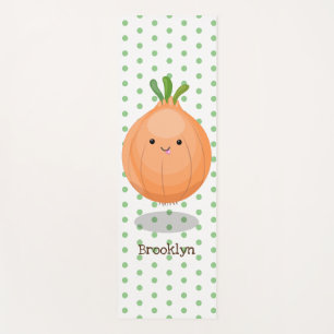 Tapis De Yoga Caricature vert oignon brun joli