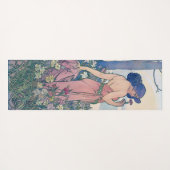 Tapis De Yoga Carnation (Quatre Fleurs), Alphonse Mucha (Dos (Horizontal))