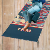 Tapis De Yoga Carpeaux de Koi avec Monogramme de Grande Vague Ro