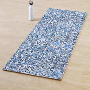 Tapis De Yoga Carrelage méditerranéen, Portugais, Azulejo, Majol