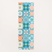 Tapis De Yoga Carrelage orange et bleu (Devant)