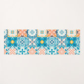 Tapis De Yoga Carrelage orange et bleu (Devant (Horizontal))