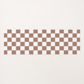 Tapis De Yoga Carrés Checker mocha brun blanc géométrique rétro (Dos (Horizontal))