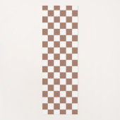 Tapis De Yoga Carrés Checker mocha brun blanc géométrique rétro (Devant)