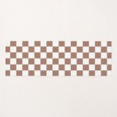Tapis De Yoga Carrés Checker mocha brun blanc géométrique rétro (Devant (Horizontal))