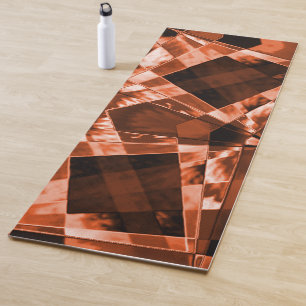 Tapis De Yoga Carrés et rectangles inclinés brun rougeâtre voyan