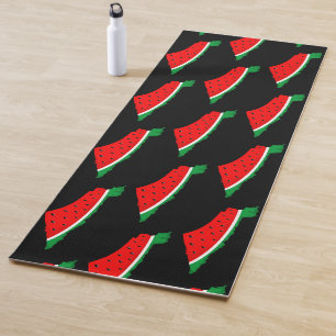Tapis De Yoga Carte de Palestine Watermelon Symbole de la libert