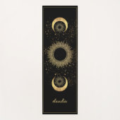Tapis De Yoga Celestial Gold Black Sun Moon Phase Personalized (Devant)