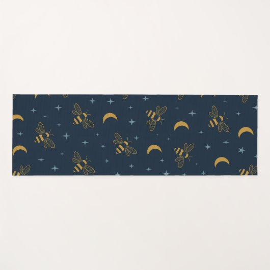 Tapis De Yoga Celestial Honeybee Yoga Mat – Moon & Stars Pattern (Devant (Horizontal))