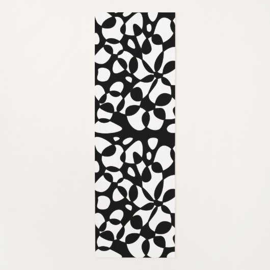 Tapis De Yoga Cells Abstraction Black White (Devant)