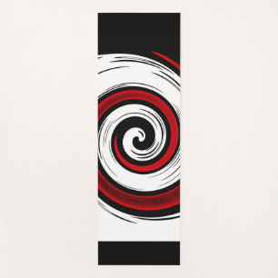 Tapis De Yoga Cercle liquide torse moderne noir rouge blanc coul
