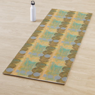Tapis De Yoga Cercles de brun foncé et de gris avec des nombres