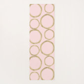 Tapis De Yoga Cercles dorés et rose tendre chic moderne tendance (Dos)