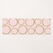 Tapis De Yoga Cercles dorés et rose tendre chic moderne tendance (Devant (Horizontal))