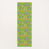 Tapis De Yoga Cercles mods rétro sur vert (Devant)