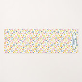 Tapis De Yoga Cercles orange jaune turquoise Points (Devant (Horizontal))