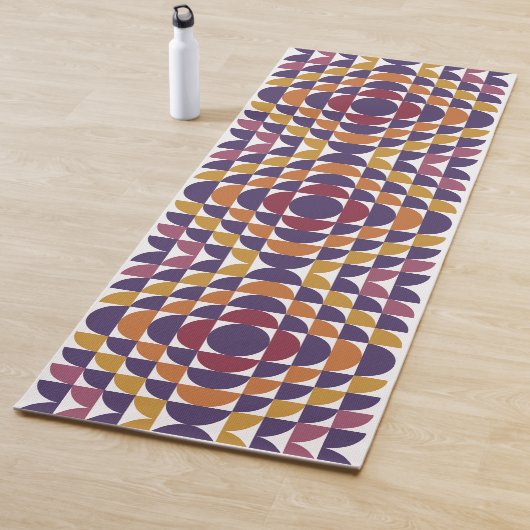 Tapis de Yoga Cercles Rétro Gras (En situation)