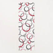 Tapis De Yoga Cercles rouges gris blanc (Devant)