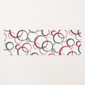 Tapis De Yoga Cercles rouges gris blanc (Devant (Horizontal))
