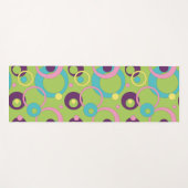 Tapis de Yoga Cercles Verts Funky (Devant (Horizontal))