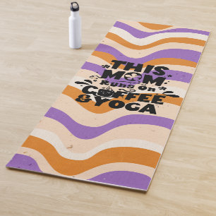 Tapis De Yoga Cette Maman Fonctionne Sur Café & Yoga Retro Wavy
