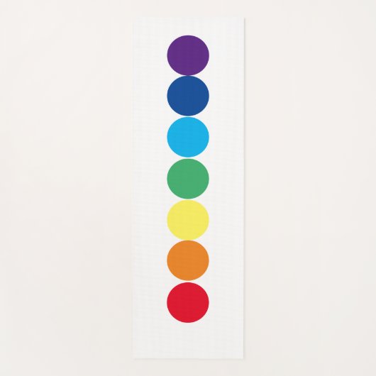 Tapis De Yoga Chakra blanc Rainbow Dot Yoga Mat (Devant)