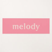 Tapis De Yoga Chambre dortoir moderne nom rose (Devant (Horizontal))