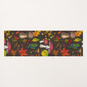 Tapis De Yoga Champignons d'automne, feuilles, noix et baies sur (Dos (Horizontal))