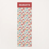 Tapis De Yoga Champignons et fleurs du milieu du siècle moderne  (Devant)