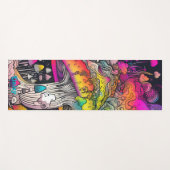 Tapis De Yoga Champignons psychédéliques hippie (Devant (Horizontal))