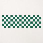 Tapis De Yoga Chasseur À damiers vert et blanc (Devant (Horizontal))