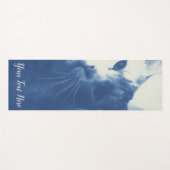 Tapis De Yoga Chat Bleu Whimsical (Devant (Horizontal))