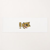 Tapis De Yoga Chat ce _ Drôle chat déplaisant avec couteau (Devant (Horizontal))