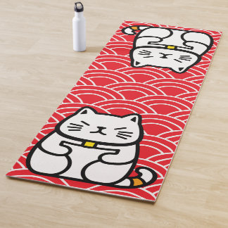 Tapis De Yoga Chat chanceux japonais ou Maneki-Neko